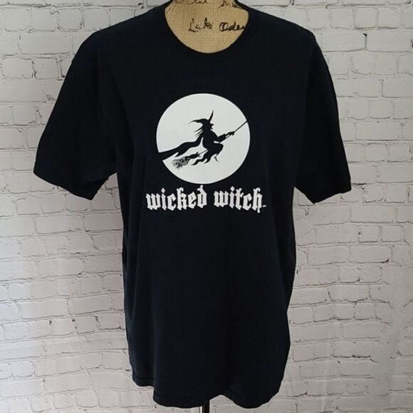 Vintage 90s Wicked Witch Halloween Black T-shirt - Picture 11 of 11